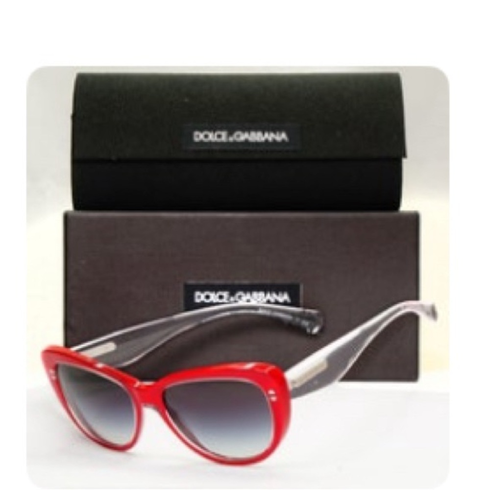 Dolce & Gabbana Red and Transparent Sunglasses